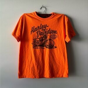 Harley Davidson 2017 orange and black short‎ sleeve women's t-shirt size M